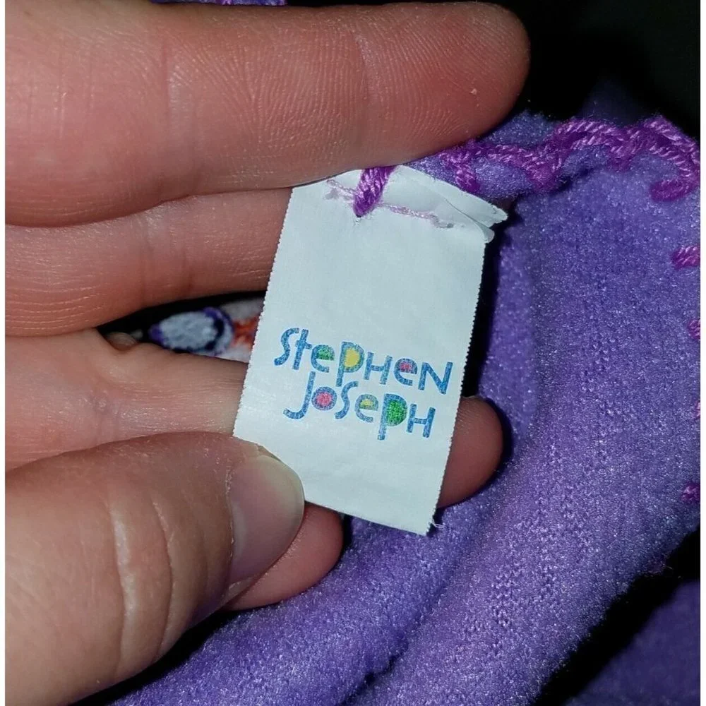 Stephen Joseph Purple Butterfly Baby Blanket Lovey Pink Girl Security Soft AS IS